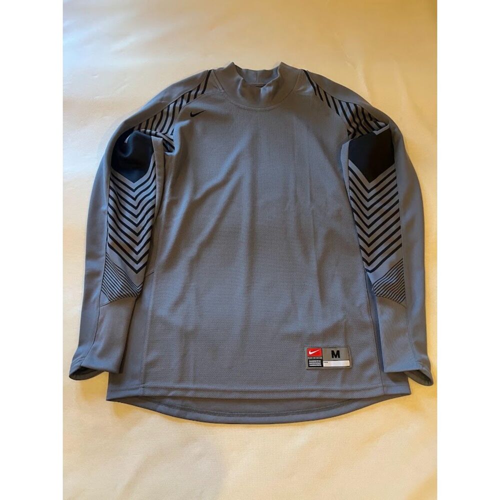 Nike Team Grey Mock Neck Long Sleeve Shirt Size M